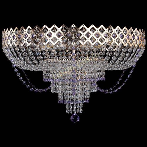 Люстра Корона №11 фиолетовая в Химках Гусь Хрустальный