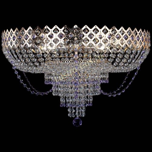 Люстра Корона №11 фиолетовая в Химках Гусь Хрустальный
