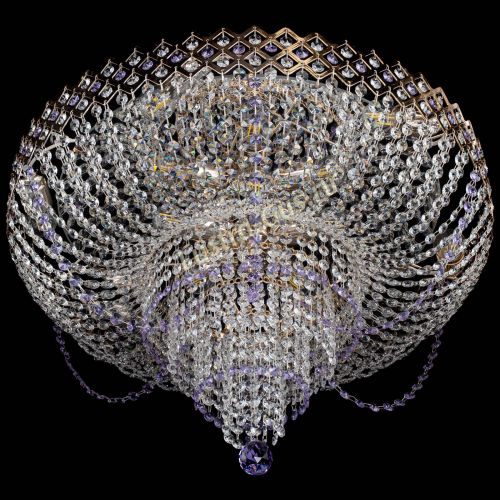 Люстра Корона №11 фиолетовая в Химках Гусь Хрустальный