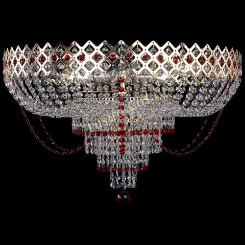 Люстра Корона №11 красная в Химках Гусь Хрустальный