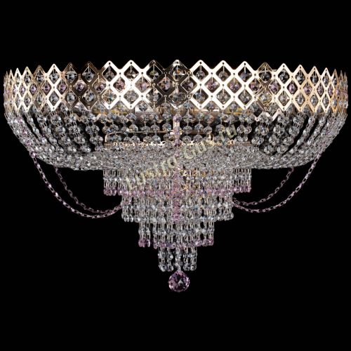 Люстра Корона №11 розовая в Химках Гусь Хрустальный