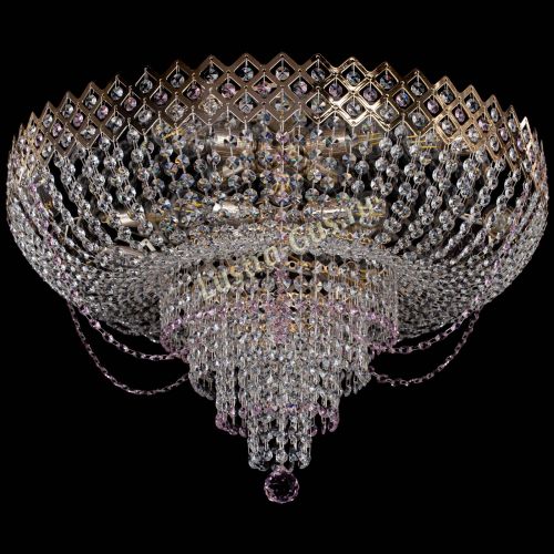 Люстра Корона №11 розовая в Химках Гусь Хрустальный