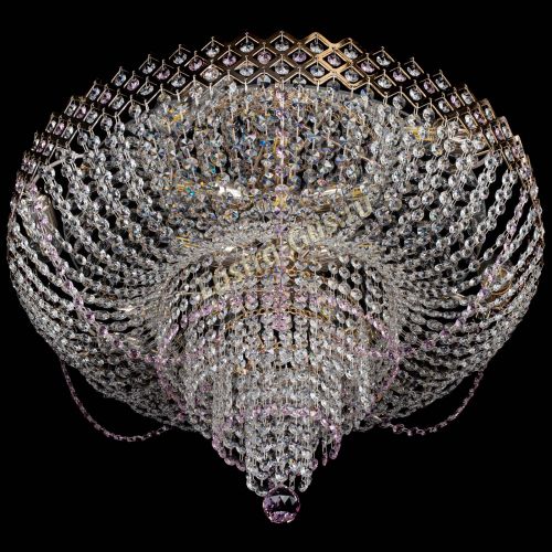 Люстра Корона №11 розовая в Химках Гусь Хрустальный