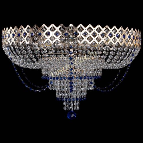 Люстра Корона №11 синяя в Химках Гусь Хрустальный