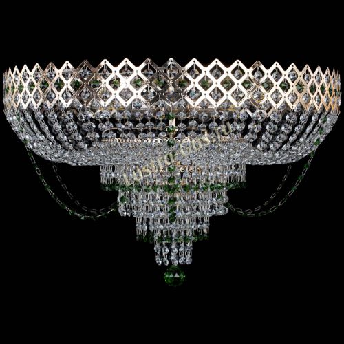 Люстра Корона №11 зеленая в Химках Гусь Хрустальный