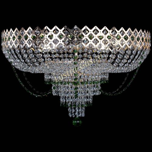 Люстра Корона №11 зеленая в Химках Гусь Хрустальный
