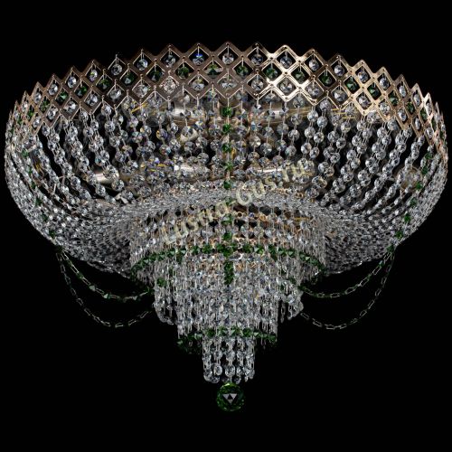 Люстра Корона №11 зеленая в Химках Гусь Хрустальный