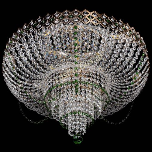 Люстра Корона №11 зеленая в Химках Гусь Хрустальный