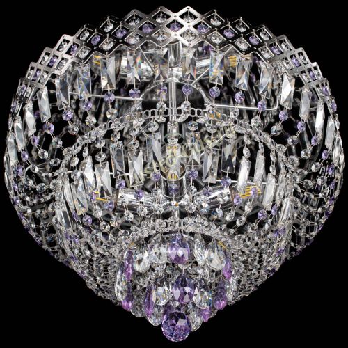 Люстра Корона №5 фиолетовая в Химках Гусь Хрустальный