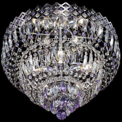 Люстра Корона №5 фиолетовая в Химках Гусь Хрустальный