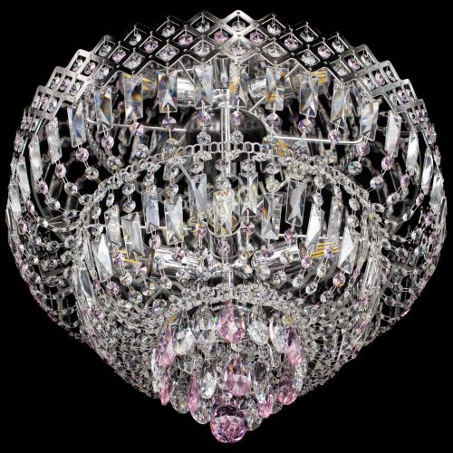 Люстра Корона №5 розовая в Химках Гусь Хрустальный