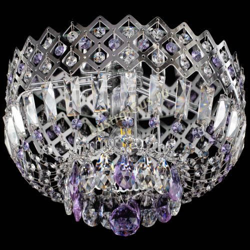 Люстра Корона пластинка №1 фиолетовая в Химках Гусь Хрустальный