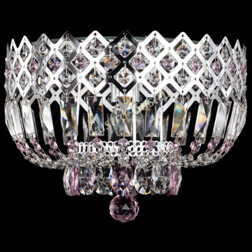 Люстра Корона пластинка №1 розовая в Химках Гусь Хрустальный