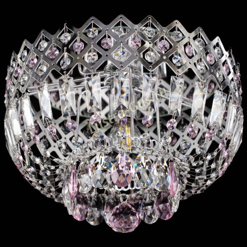 Люстра Корона пластинка №1 розовая в Химках Гусь Хрустальный
