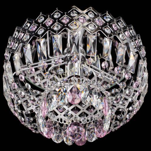 Люстра Корона пластинка №1 розовая в Химках Гусь Хрустальный