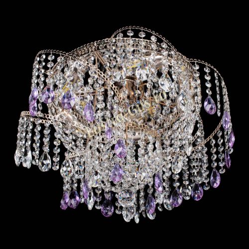 Люстра Космея №4 фиолетовая в Химках Гусь Хрустальный