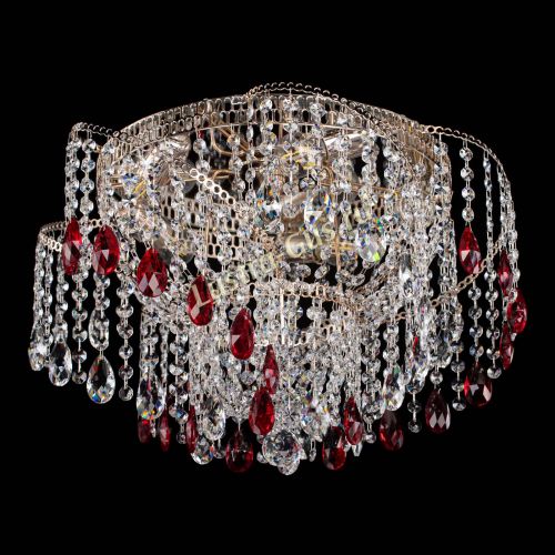 Люстра Космея №4 красная в Химках Гусь Хрустальный
