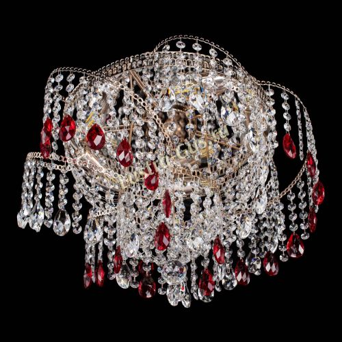 Люстра Космея №4 красная в Химках Гусь Хрустальный