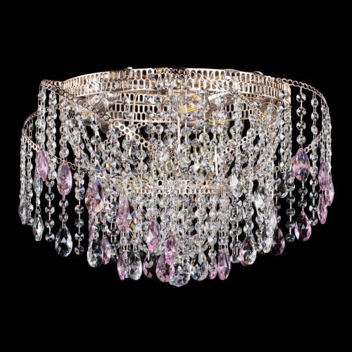 Люстра Космея №4 розовая в Химках Гусь Хрустальный