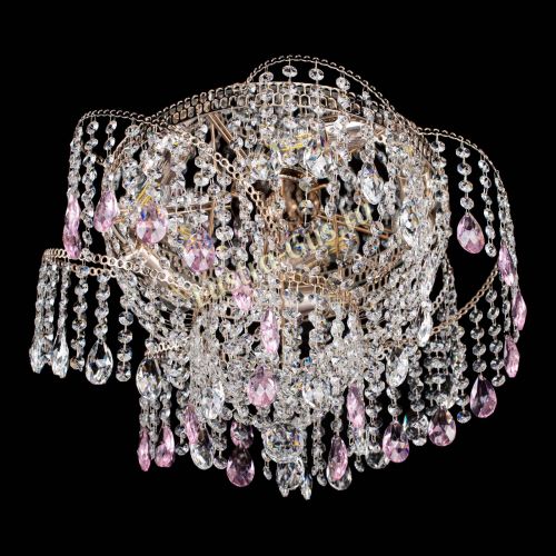 Люстра Космея №4 розовая в Химках Гусь Хрустальный