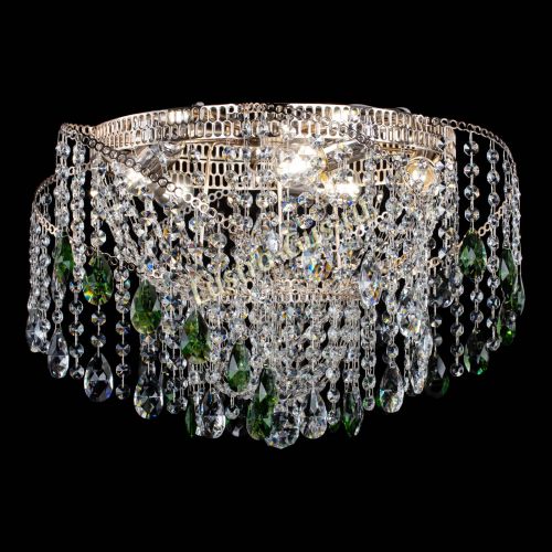 Люстра Космея №4 зеленая в Химках Гусь Хрустальный