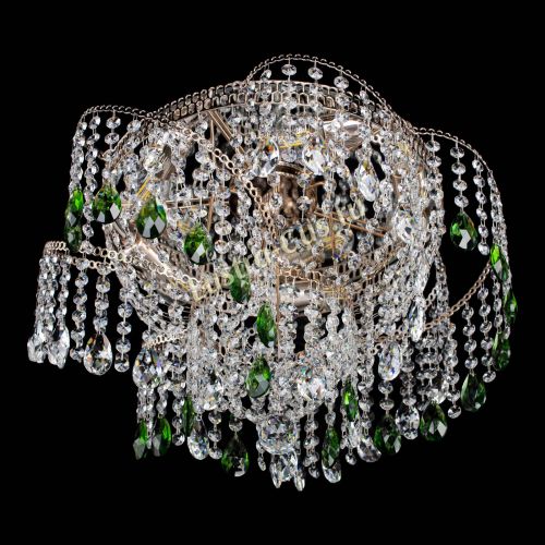 Люстра Космея №4 зеленая в Химках Гусь Хрустальный