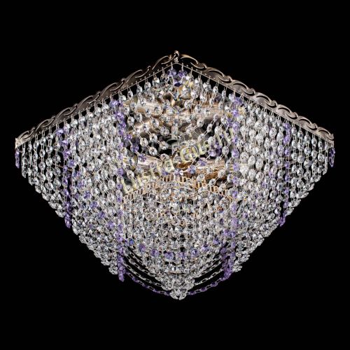 Люстра Квадрат Бриз фиолетовая в Химках Гусь Хрустальный