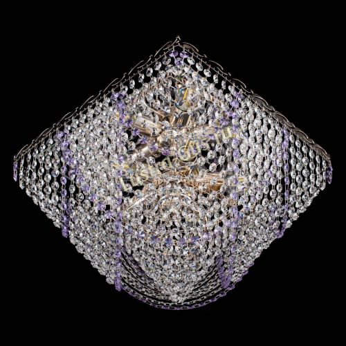 Люстра Квадрат Бриз фиолетовая в Химках Гусь Хрустальный