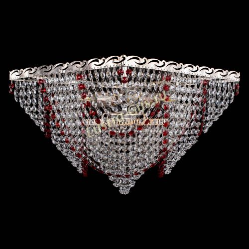 Люстра Квадрат Бриз красная в Химках Гусь Хрустальный