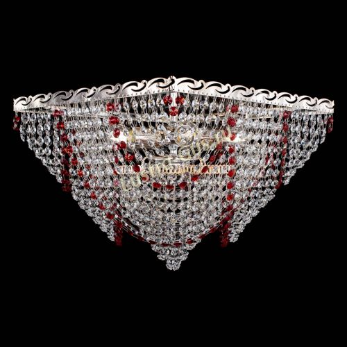 Люстра Квадрат Бриз красная в Химках Гусь Хрустальный