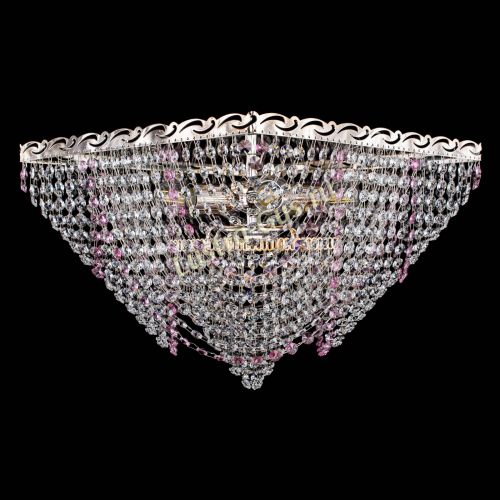 Люстра Квадрат Бриз розовая в Химках Гусь Хрустальный