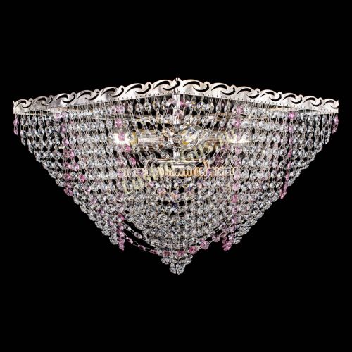 Люстра Квадрат Бриз розовая в Химках Гусь Хрустальный
