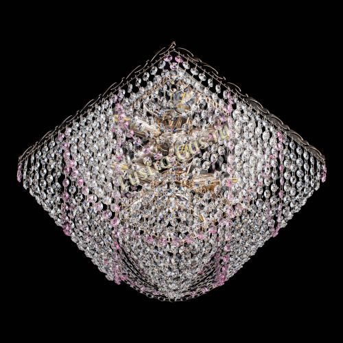 Люстра Квадрат Бриз розовая в Химках Гусь Хрустальный