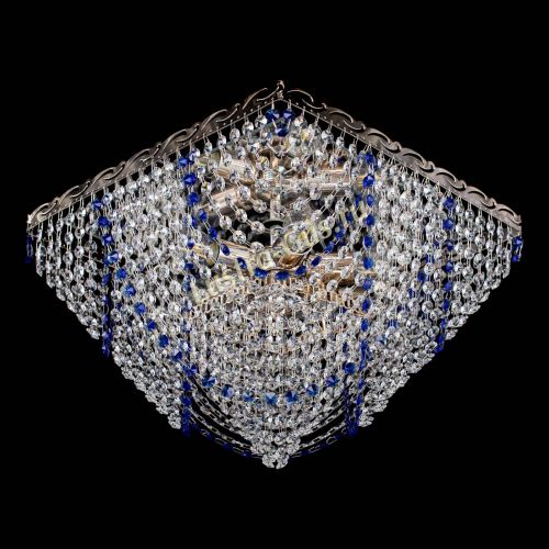 Люстра Квадрат Бриз синяя в Химках Гусь Хрустальный