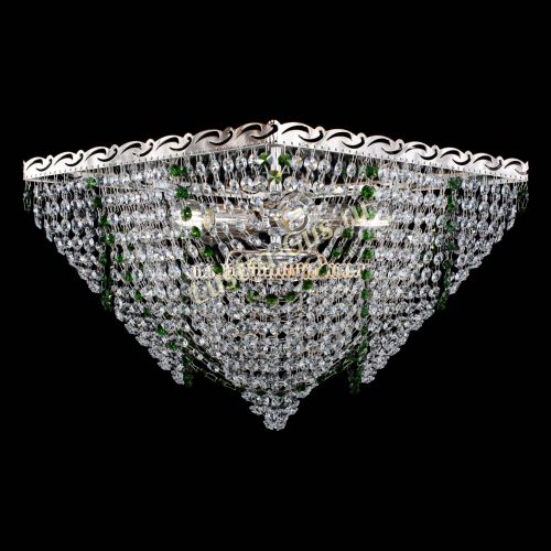 Люстра Квадрат Бриз зеленая в Химках Гусь Хрустальный