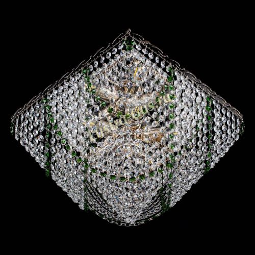 Люстра Квадрат Бриз зеленая в Химках Гусь Хрустальный