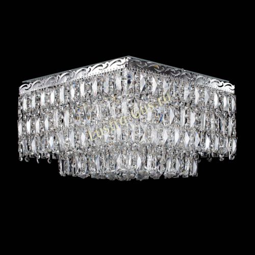 Люстра Квадрат Каскад с пластинками в Химках Гусь Хрустальный