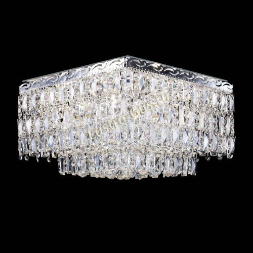 Люстра Квадрат Каскад с пластинками в Химках Гусь Хрустальный