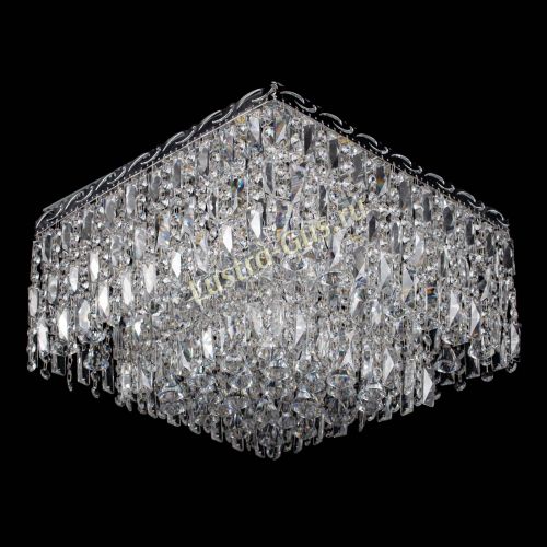 Люстра Квадрат Каскад с пластинками в Химках Гусь Хрустальный