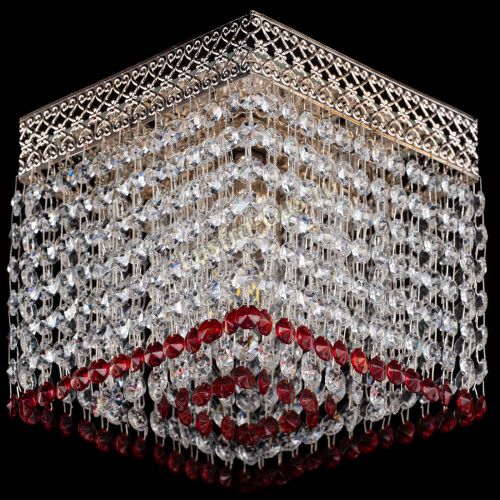 Люстра Квадрат Венеция №1 красная в Химках Гусь Хрустальный