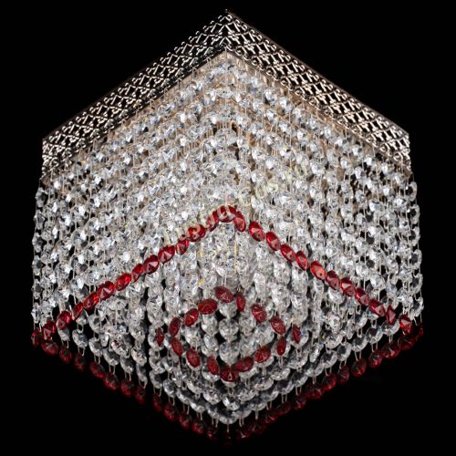 Люстра Квадрат Венеция №1 красная в Химках Гусь Хрустальный