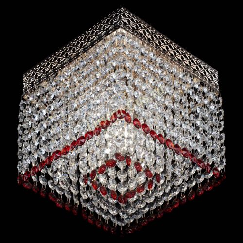 Люстра Квадрат Венеция №1 красная в Химках Гусь Хрустальный