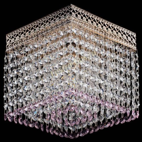 Люстра Квадрат Венеция №1 розовая в Химках Гусь Хрустальный