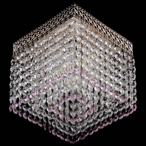 Люстра Квадрат Венеция №1 розовая в Химках Гусь Хрустальный