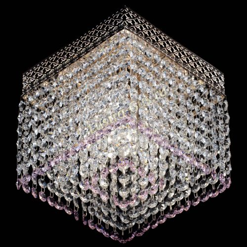 Люстра Квадрат Венеция №1 розовая в Химках Гусь Хрустальный