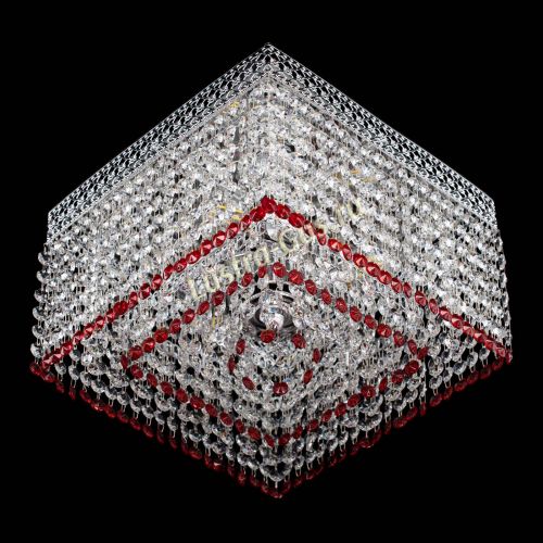 Люстра Квадрат Венеция №3 красная в Химках Гусь Хрустальный