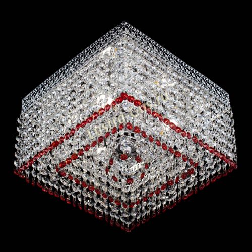 Люстра Квадрат Венеция №3 красная в Химках Гусь Хрустальный