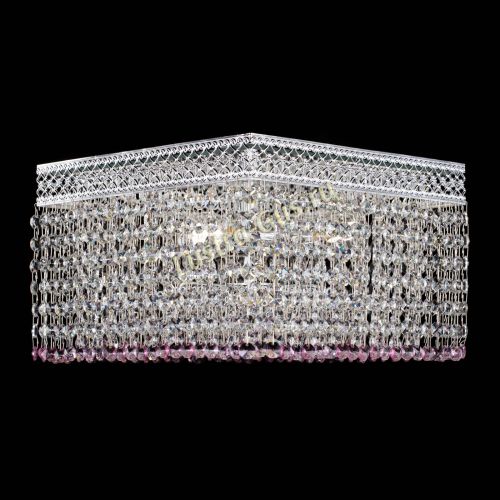 Люстра Квадрат Венеция №3 розовая в Химках Гусь Хрустальный