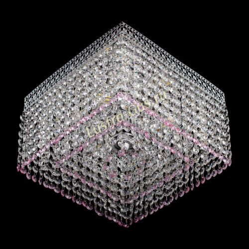 Люстра Квадрат Венеция №3 розовая в Химках Гусь Хрустальный