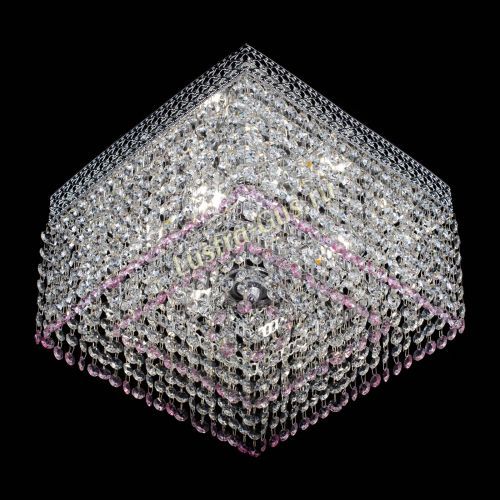 Люстра Квадрат Венеция №3 розовая в Химках Гусь Хрустальный